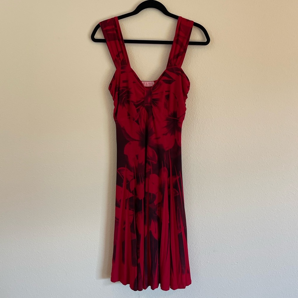 Red Tropical Floral Dress